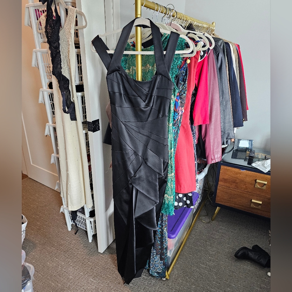 Karen Millen Black Long Formal Dress Sz 4